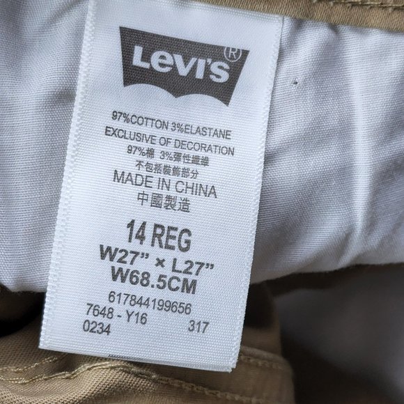 Levi's Pants Jeans 511 Slim Fit Straight Cut Casual Khaki Size 14 Regular - Picture 8 of 9